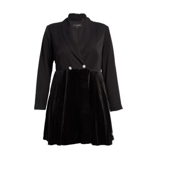 11 HONORE Laura Velvet Contrast Long Sleeve Blazer Dress *NWT* - Picture 1 of 2